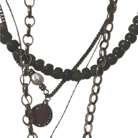 Green beads necklace gemstones crystals - Picture 3 of 8